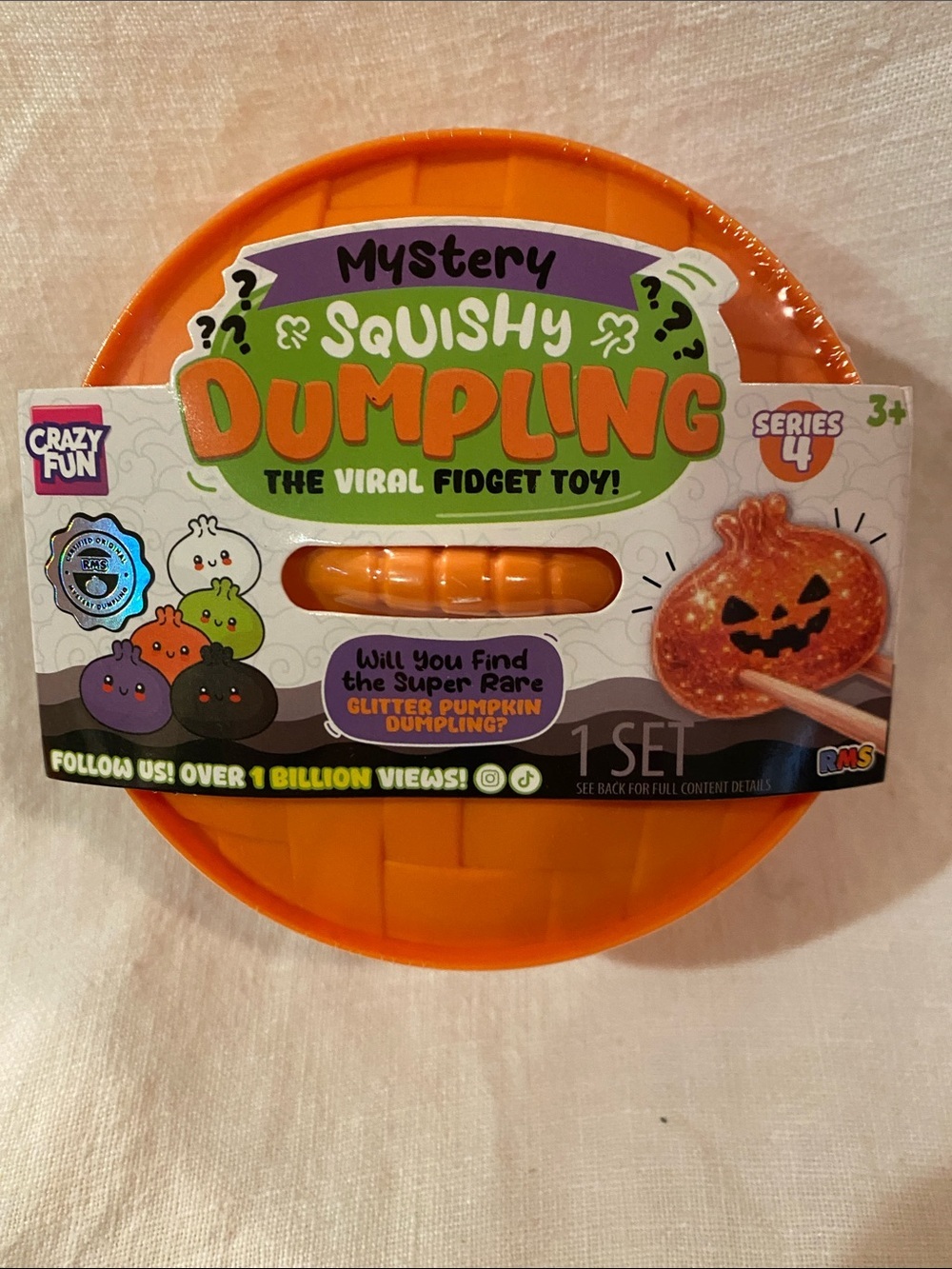 RMS Glitter Pumpkin Mystery Squishy Dumpling - Orange